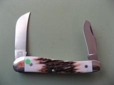   DANIELS FAMILY KNIFE BRANDS-TITUSVILLE CUTLERY-ROOSTER COMB OILED NATURAL ELK 1 OF 3