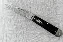K'roo DragonFly BLACK BEAUTY 4" clsd,Black Micarta,Damasteel shield,blade,spring,bolsters,coa/slip