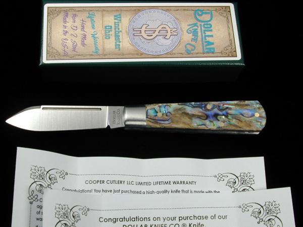 Dollar Knife Co. LVS Abalone Jack Knife from Cooper Cutlery Made in USA 2024 A-NS Dollar Knife Co. LVS Abalone Jack Knife from Cooper Cutlery Made in USA 2024 A-NS
