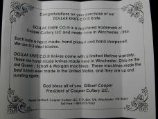 Dollar Knife Co. LVS Abalone Jack Knife from Cooper Cutlery Made in USA 2024 A-NS