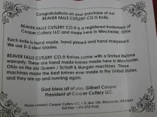 Beaver Falls Cutlery 2024 Bourbon Jigged Bone Jack Knife from Cooper Cutlery Integral Bolsters USA 