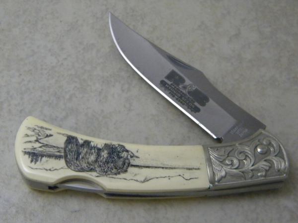 Stainless Etched "R&B Pioneer Hybrid Seeds" Lockback Knife