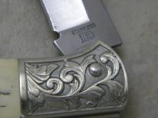 Stainless Etched "R&B Pioneer Hybrid Seeds" Lockback Knife