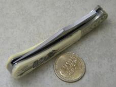 Stainless Etched "R&B Pioneer Hybrid Seeds" Lockback Knife