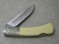Stainless Etched "Pheasant Crest Lodge" Lockback Knife