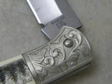 Stainless Etched "Pheasant Crest Lodge" Lockback Knife