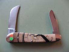   DANIELS FAMILY KNIFE BRANDS-TITUSVILLE CUTLERY-ROOSTER COMB CROSS CUT MAMMOTH IVORY 1 OF 5