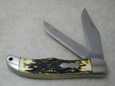 Schrade + USA 227UH Uncle Henry Staglon Folding Bowie/Hunter Knife & Pouch - NIB
