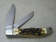 Schrade + USA 227UH Uncle Henry Staglon Folding Bowie/Hunter Knife & Pouch - NIB