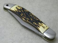 Schrade + USA 227UH Uncle Henry Staglon Folding Bowie/Hunter Knife & Pouch - NIB