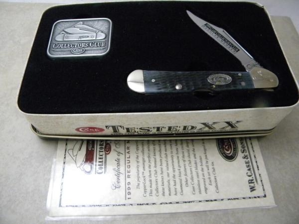 Case XX 1 Dot 61549 L Bone Case Collector's Club Lockback Knife - New in Tin Case XX 1 Dot 61549 L Bone Case Collector's Club Lockback Knife - New in Tin