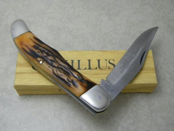 Camillus Stainless USA Sword Brand Imitation Stag #6 Folding Hunter Knife in Box Camillus Stainless USA Sword Brand Imitation Stag #6 Folding Hunter Knife in Box