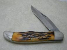 Camillus Stainless USA Sword Brand Imitation Stag #6 Folding Hunter Knife in Box