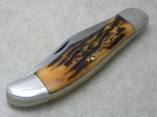 Camillus Stainless USA Sword Brand Imitation Stag #6 Folding Hunter Knife in Box