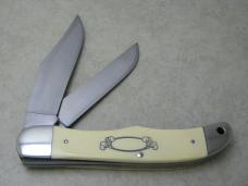Schrade USA SC508 Bear Hunter Scrimshaw Folding Hunter Knife & Pouch c.1979