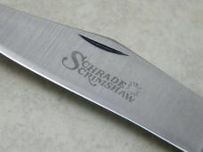 Schrade USA SC508 Bear Hunter Scrimshaw Folding Hunter Knife & Pouch c.1979