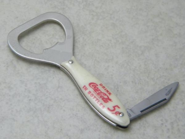 Colonial Prov. USA Drink Coca-Cola in Bottles  Advertising Bottle Opener Knife