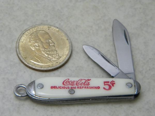 Colonial Prov. RI USA Coca-Cola Delicious and Refreshing Advertising Watch Fob Knife