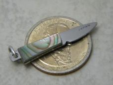 Parker Japan Abalone Pearl Miniature Fixed Blade Necklace Knife