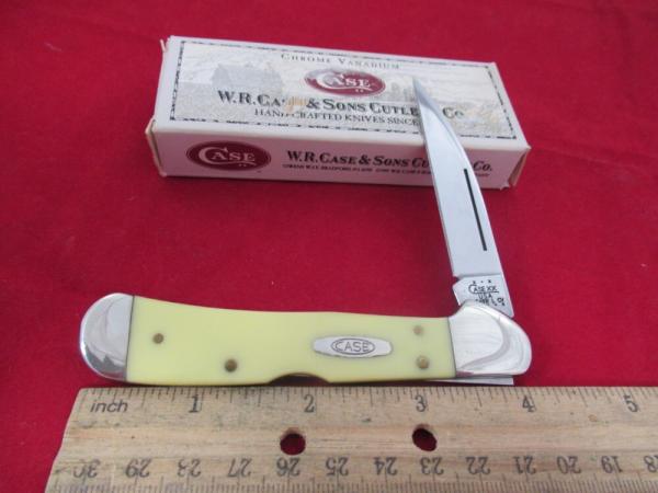 Case XX 2002 Yellow Handle Wharncliff Copperlock Pattern # 31549WL Case XX 2002 Yellow Handle Wharncliff Copperlock Pattern # 31549WL