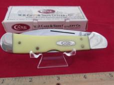 Case XX 2002 Yellow Handle Wharncliff Copperlock Pattern # 31549WL