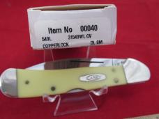 Case XX 2002 Yellow Handle Wharncliff Copperlock Pattern # 31549WL