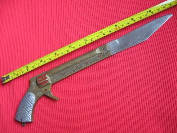 Vintage Pistol Gun Switchblade Knife - 11 1/2" 