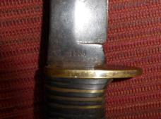 Camillus #1008 Fixed Blade Knife With Leather stacked Handles Vintage