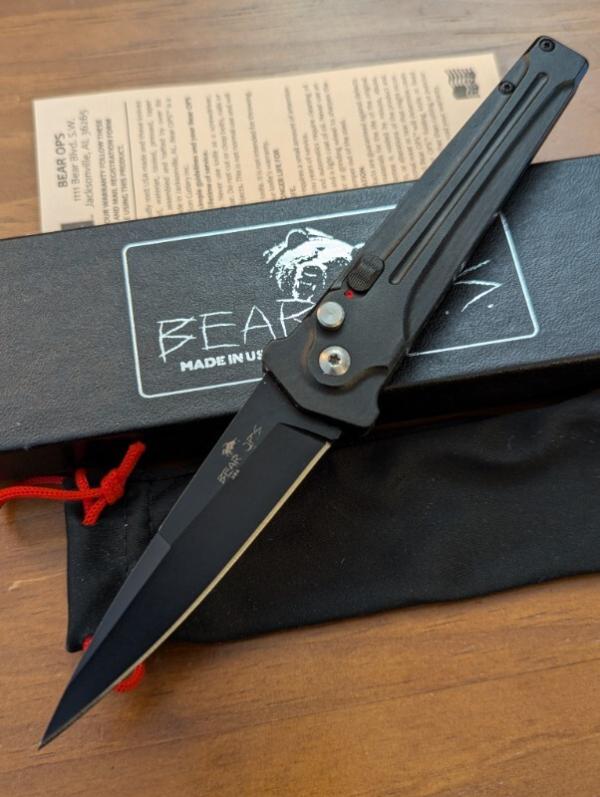 Bear OPS Bear Ops Bold Action III Small Automatic Knife (3.5" Black) AC-300-AIBK-B