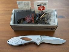 Boker Speed Lock 3000, Automatic Knife, wood grain Inserts, 3-3/8 Plain Matte Finish Blade- Model-