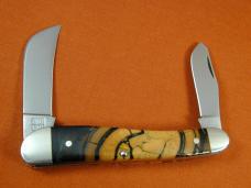 Titusville Cutlery Cross Cut Mammoth Ivory Rooster Comb Farmer Knife Super Rare 1 of 10 COA USA Made