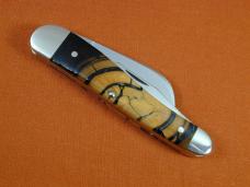 Titusville Cutlery Cross Cut Mammoth Ivory Rooster Comb Farmer Knife Super Rare 1 of 10 COA USA Made