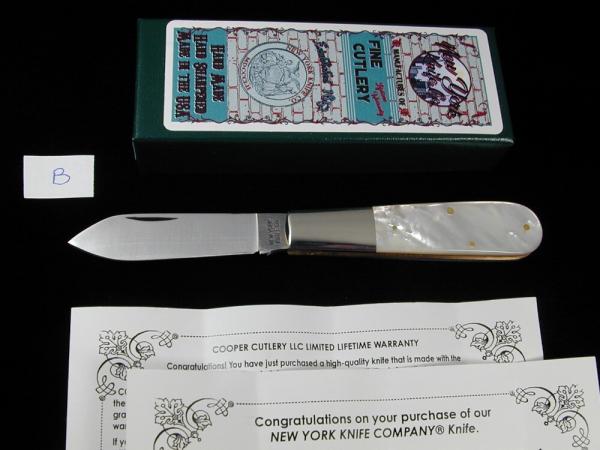 New York Knife Co Genuine Mother of Pearl Barlow Knife By Cooper Cutlery Rare 69GBP USA Made 