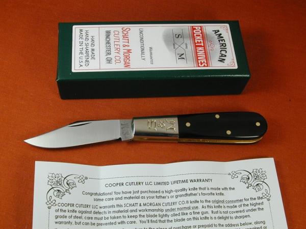 Schatt & Morgan Smooth Buffalo Horn Barlow Knife by Cooper Cutlery C69BH Clip Blade Made In USA Schatt & Morgan Smooth Buffalo Horn Barlow Knife by Cooper Cutlery C69BH Clip Blade Made In USA