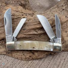 VINTAGE OWL HEAD MUNICH IRON WORKS CRACKED ICE CELLULOID CONGRESS  KNIFE (95)