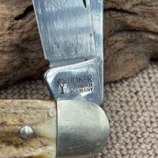 VINTAGE BOKER TREE BRAND SOLINGEN GERMANY 8573 GENUINE STAG STOCKMAN KNIFE (103)