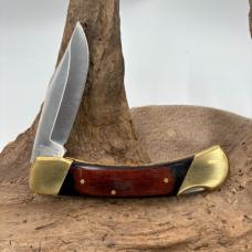 John Primble Large Folding Hunter Knife JP30 0100BWL Brown Wood Lockback (522)