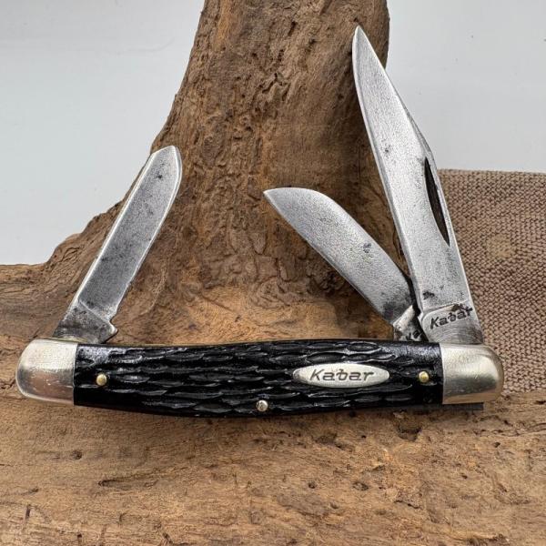 Vintage KA-BAR Stockman 3 Blade Black Handle Traditional Pocket Knife (105) Vintage KA-BAR Stockman 3 Blade Black Handle Traditional Pocket Knife (105)