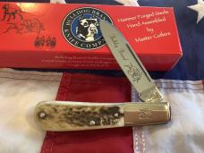 2007 Bulldog Brand, HAND MADE Single Blade Barlow with Great Stag Handles -NOS -M/NM