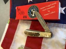2007 Bulldog Brand, HAND MADE Single Blade Barlow with Great Stag Handles -NOS -M/NM