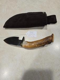 Sheldon Jones Custom Fixed Blade Knife – Crown Stag– Trained Under Bill Moran