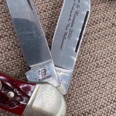 Vintage HEN & ROOSTER Millenium 232-BS Red Bone Copperhead Pocket Knife (116)