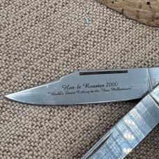 Vintage HEN & ROOSTER Millenium 232-BS Red Bone Copperhead Pocket Knife (116)