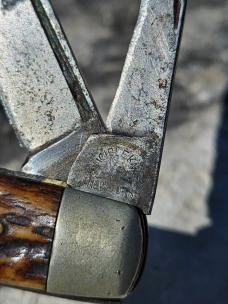 Crucible Knife Co - New York - 1926-1929 #30 Pattern Jack Knife - Jigged Bone - Rare Maker
