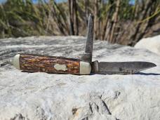 Crucible Knife Co - New York - 1926-1929 #30 Pattern Jack Knife - Jigged Bone - Rare Maker