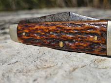 Crucible Knife Co - New York - 1926-1929 #30 Pattern Jack Knife - Jigged Bone - Rare Maker