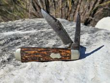 Crucible Knife Co - New York - 1926-1929 #30 Pattern Jack Knife - Jigged Bone - Rare Maker