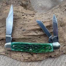 HEN & ROOSTER BERTRAM SOLINGEN GERMANY GREEN BONE WHITTLER POCKET KNIFE (122)