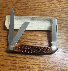 SCHRADE+ USA 825 "WESTERN SLIM STOCKMAN" WITH VIEW TUBE BOX - 3 9/16" CLOSED