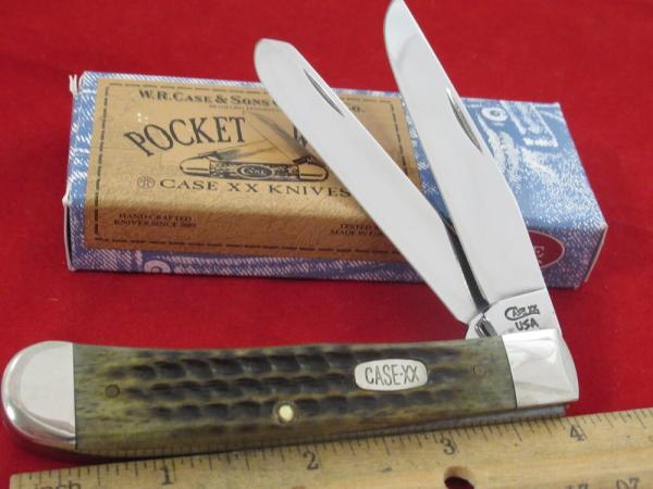 Case XX 1998 Green Bone Pocket Worn Trapper Pattern # 6254 SS